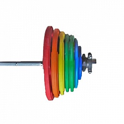 картинка Штанга «Олимпийская» 265 кг в комплекте с цветными дисками 